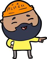 cartoon happy bearded man vector