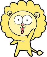 happy cartoon lion vector