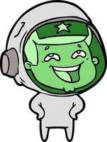 cartoon laughing astronaut vector