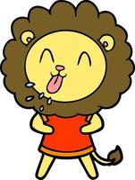 happy cartoon lion vector