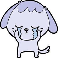 cute puppy crying cartoon vector