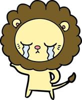 crying cartoon lion vector