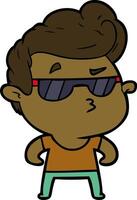 cartoon cool guy vector