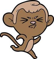 cartoon annoyed monkey vector