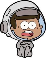 cartoon surprised astronaut vector