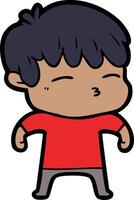 niño curioso de dibujos animados vector