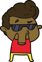 cartoon cool guy vector