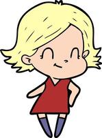 cartoon friendly girl vector