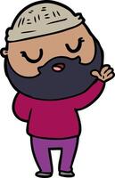 cute cartoon man with beard vector