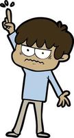 annoyed cartoon boy vector