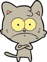 cartoon nervous cat vector