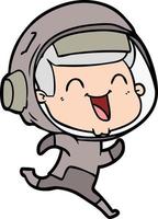 happy cartoon astronaut vector
