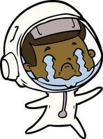 cartoon crying astronaut vector