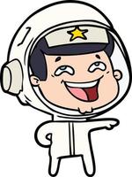 cartoon laughing astronaut vector
