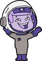 cartoon laughing astronaut vector