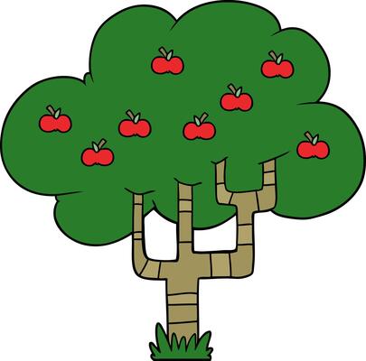 cartoon apple tree