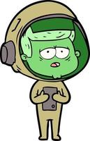 cartoon tired astronaut vector