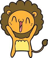 happy cartoon lion vector