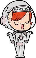 cartoon astronaut woman vector