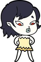 cute cartoon vampire girl vector