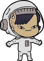 cartoon astronaut woman vector