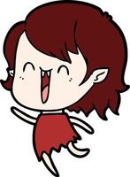 cute cartoon happy vampire girl vector