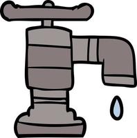 cartoon dripping faucet vector