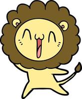 happy cartoon lion vector