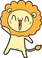 happy cartoon lion vector