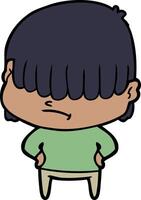 cartoon boy with untidy hair vector