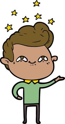cartoon excited man