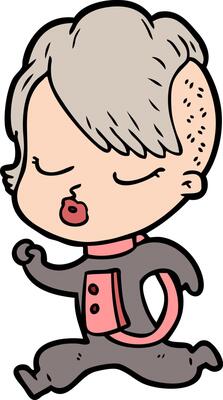 cartoon pretty hipster girl