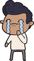 cartoon man crying vector