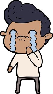 cartoon man crying