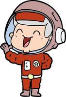 happy cartoon astronaut vector