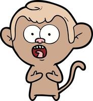 cartoon shocked monkey vector