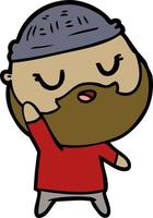 cute cartoon man with beard vector