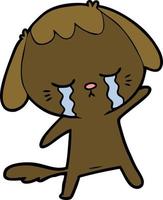 cartoon crying dog vector