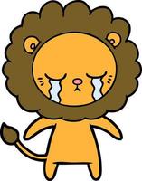 crying cartoon lion vector