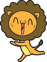 happy cartoon lion vector