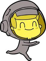 happy cartoon astronaut man vector