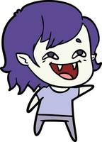 cartoon laughing vampire girl vector