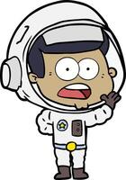 cartoon surprised astronaut vector