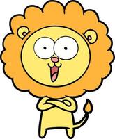 happy cartoon lion vector