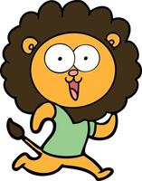 happy cartoon lion vector