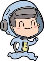 astronauta de dibujos animados feliz vector