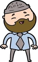 cartoon happy bearded man vector