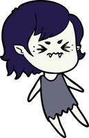 annoyed cartoon vampire girl vector