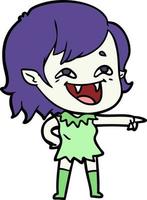 cartoon laughing vampire girl vector