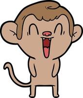 cartoon laughing monkey vector